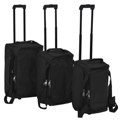 vidaXL Bagageset zwart 3-delig vidaXL Bagageset zwart 3-delig