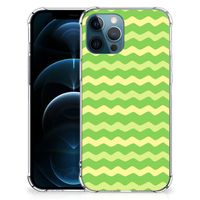 iPhone 12 | 12 Pro Doorzichtige Silicone Hoesje Waves Green - thumbnail