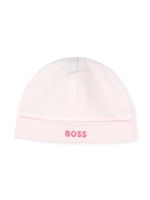 BOSS Kidswear bonnet en velours à logo brodé - Rose