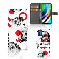 Telefoonhoesje met Naam Motorola Moto G9 Plus Skull Red