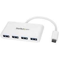 StarTech.com 4 Port USB-C Hub met 4x USB-A Ports (USB 3.0 SuperSpeed 5Gbps) - USB Bus Powered - USB-C nar USB-A Laptop Adapter Hub - USB 3.1 Gen 1/USB 3.2 Gen 1 Type-C Hub - Wit