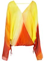 Amir Slama blouse en soie - Jaune - thumbnail