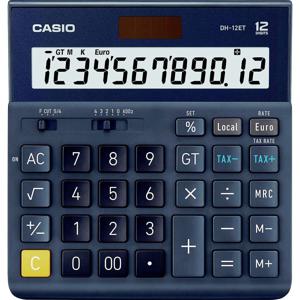 Casio DH-12ET Bureaurekenmachine Donkerblauw Aantal displayposities: 12 werkt op zonne-energie (l x b x h) 101 x 159 x 29 mm