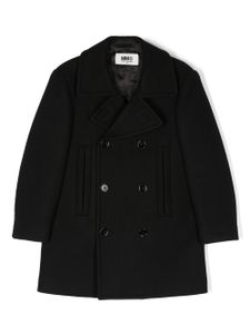 MM6 Maison Margiela Kids double-breasted coat - Noir