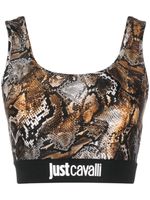 Just Cavalli brassière de sport à imprimé peau de serpent - Marron - thumbnail