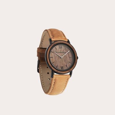 Houten Horloge Brown Walnut Amber Petite Houten Horloge Brown Walnut Amber Petite