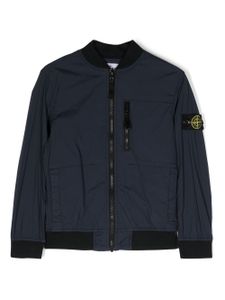 Stone Island Junior veste bomber zippée à patch logo - Bleu