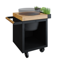 OFYR Kamado Table Black 65 PRO Teak Wood BGE