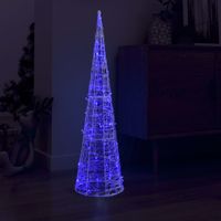 Lichtkegel decoratief LED blauw 120 cm acryl - thumbnail