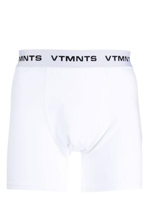 VTMNTS Trainingsshorts van katoenblend met logoprint bandje - Wit