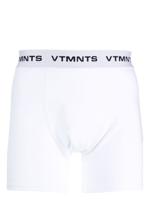 VTMNTS Trainingsshorts van katoenblend met logoprint bandje - Wit