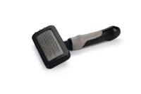 Beeztees slickerborstel - kattenverzorging - zwart grijs - medium - 18x10x3,5 cm