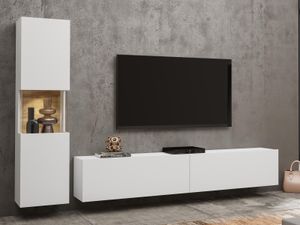 Tv-meubel set AVATAR 3 deuren wit met led