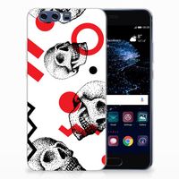 Silicone Back Case Huawei P10 Plus Skull Red - thumbnail