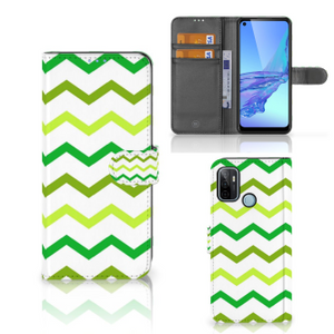 OPPO A53 | OPPO A53s Telefoon Hoesje Zigzag Groen