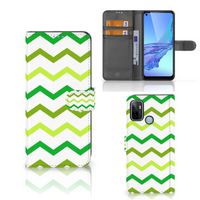 OPPO A53 | OPPO A53s Telefoon Hoesje Zigzag Groen - thumbnail