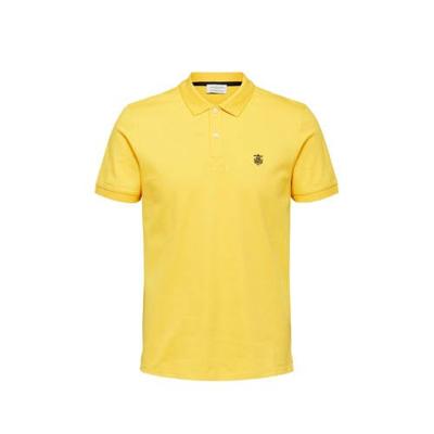 SELECTED HOMME slim fit polo Aro met biologisch katoen geel SELECTED HOMME slim fit polo Aro met biologisch katoen geel