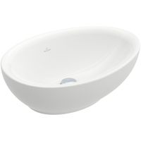 Villeroy en Boch Aveo new generation opzetwastafel ovaal 59.5x44cm zonder kraangat zonder overloop ceramic+ wit 413261R1