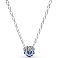 Pandora 390770C01 Ketting Blue Pansy Flower 50 cm - thumbnail