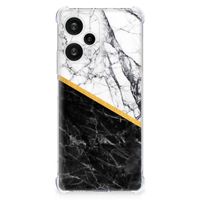 Xiaomi Poco F5 Anti-Shock Hoesje Marmer Wit Zwart - Origineel Cadeau Man