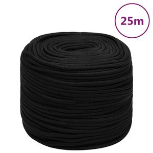 Werktouw 6 mm 25 m polyester zwart