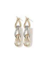 John Hardy boucles d'oreilles pendantes Surf Pavé Link en or 18ct