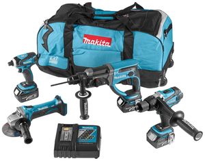 Makita DLX4017 Startset met 4 18V Li-ion machines | 3 accu&apos;s - DLX4017