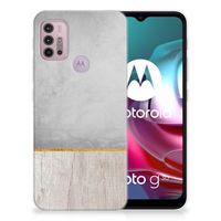 Motorola Moto G30 | G10 Bumper Hoesje Wood Concrete