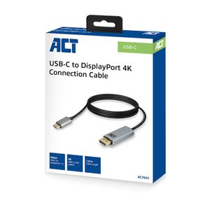 ACT AC7035 USB-C naar DisplayPort kabel 1,8 meter