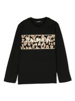 Balmain Kids sweat en coton à logo imprimé - Noir