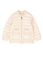 Moncler Enfant veste matelassée à patch logo - Blanc