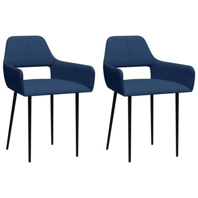 vidaXL Eetkamerstoelen 2 st stof blauw vidaXL Eetkamerstoelen 2 st stof blauw