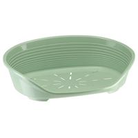 Ferplast Hondenbed, Plastic Hondenbed Grote Honden, 100% Gerecycled Plastic, Huisdierbed Wasbaar, Hondenmand, Ademend & Antislip, Siesta Deluxe 82 x 59,5 x 25 cm, L, Groen