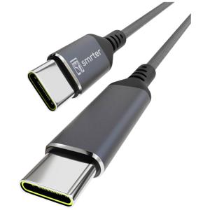 Smrter USB-C-kabel USB 2.0 USB-C stekker, USB-C stekker 2.00 m Antraciet Met OTG-functie, Rond, Stoffen mantel SMRTER_SPEEDY100_L_AT