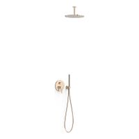 Regendouche set Tres Study | Inbouw | Mengkraan | 2-weg | Rond | 24k Rose goud - thumbnail