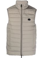 Emporio Armani gilet zippé à patch logo - Gris - thumbnail