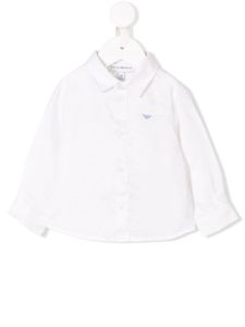 Emporio Armani Kids polo à logo brodé - Blanc