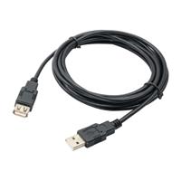 Akyga USB-kabel USB-A stekker, USB-A bus 3.00 m Zwart AK-USB-19