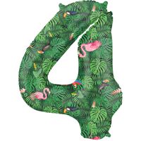 Folieballon Cijfer 4 Jungle Print (86cm)