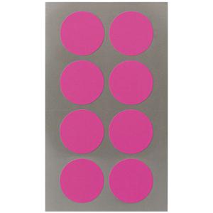 Hobby stickers - 64x stuks - D25 mm - neon roze ronde stickers - Kantoor stickers - Scrapbook