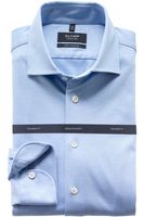 OLYMP SIGNATURE Soft Business Tailored Fit Jersey shirt blauw, Effen