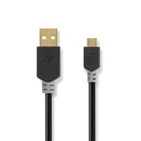 Nedis USB Micro B naar USB-A kabel - USB2.0 - tot 3A / zwart - 1 meter