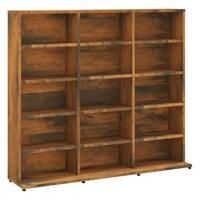 CD-houder voor rookeiken, 102 x 23 x 89,5 cm, van meerlaags hout