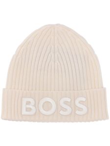 BOSS bonnet nervuré à logo appliqué - Tons neutres