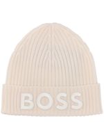 BOSS bonnet nervuré à logo appliqué - Tons neutres - thumbnail