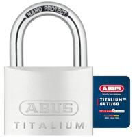 ABUS Hangslot Titalium 64TI/60 - kelderslot met slot van speciaal aluminium - geharde stalen beugel - ABUS veiligheidsniveau 6