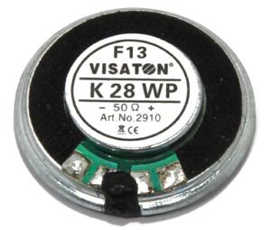 Visaton K 28 WP - 50 Ohm 1.1 inch 2.8 cm Mini-luidspreker 1 W 50 Ω Zwart Kunststof membraan