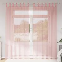 Gordijnen voile met roedezakken 2 st roze
