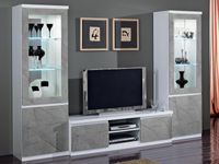 Tv-meubel set ROMEO marber/wit met verlichting - thumbnail