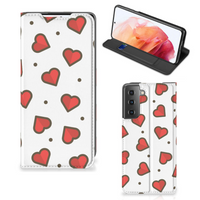 Samsung Galaxy S21 Hoesje met Magneet Hearts - thumbnail